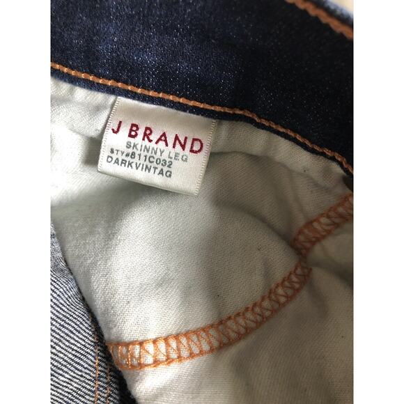 J Brand Skinny Leg Dark Vintage Blue Jeans Size 28 - Picture 8 of 10